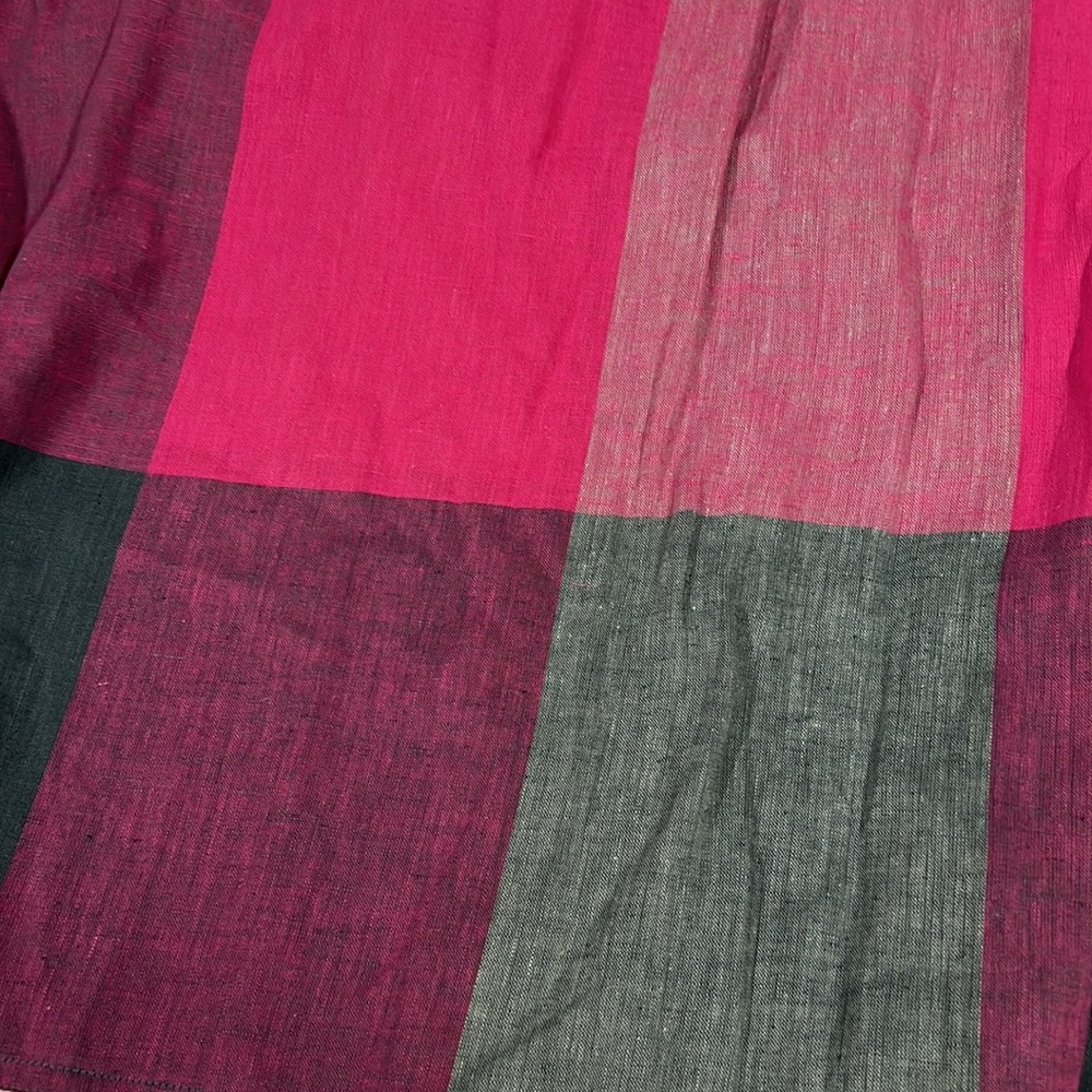 Vintage Jones New York Cotton Blend Pink Green Plaid Skirt SZ 10 - Picture 3 of 9